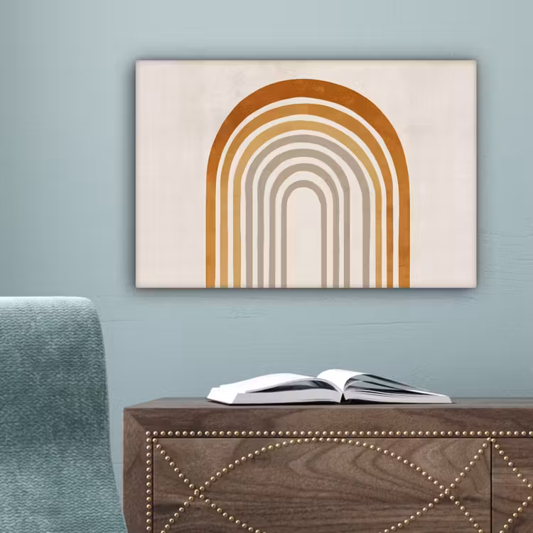 Minimalistisch - Boog - Lijnen - Beige canvas 2cm klein -sfeer4