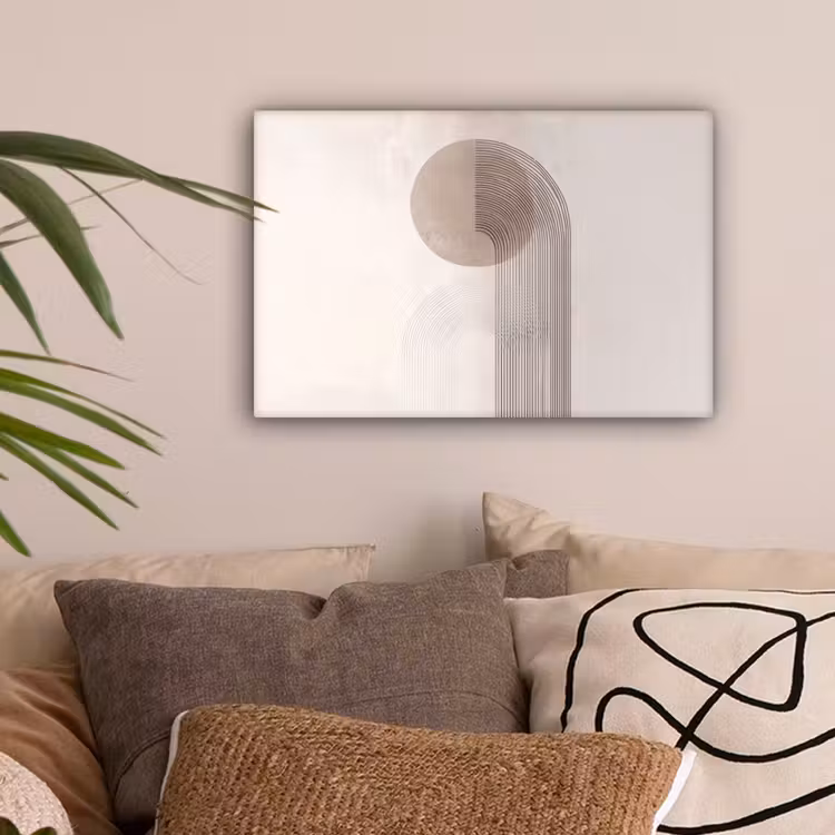 Minimalistisch - Cirkel - Lichtgrijs canvas 2cm klein -sfeer1