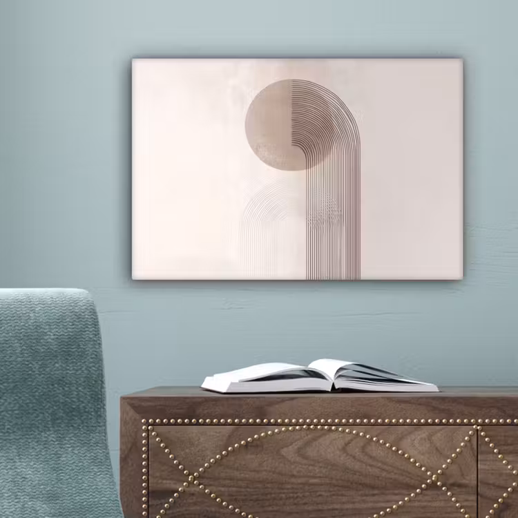 Minimalistisch - Cirkel - Lichtgrijs canvas 2cm klein -sfeer4