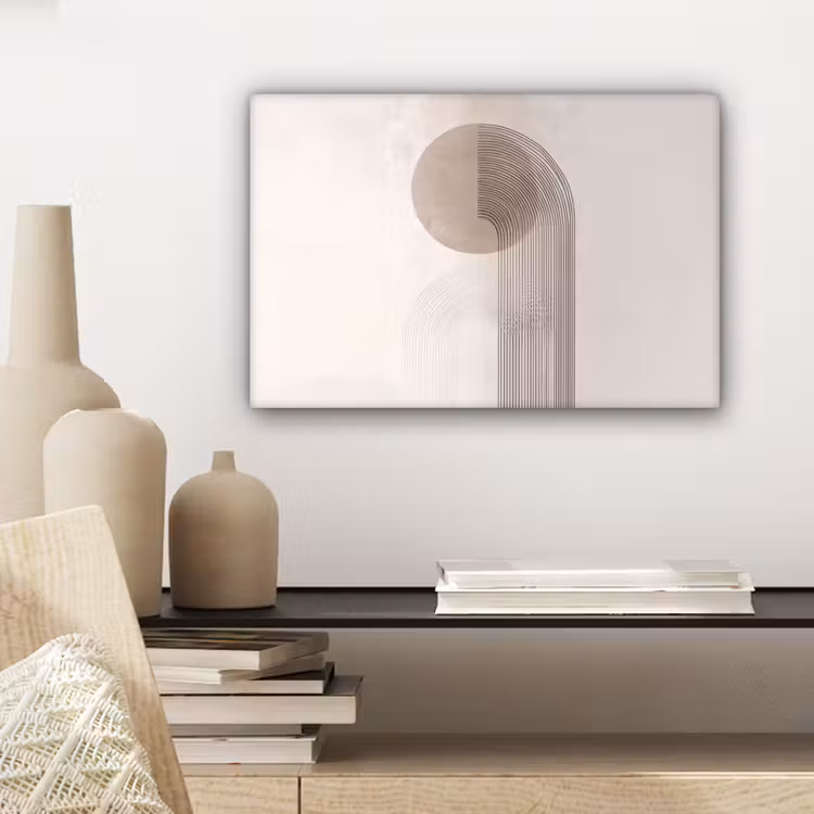 Minimalistisch - Cirkel - Lichtgrijs canvas 2cm klein -sfeer6