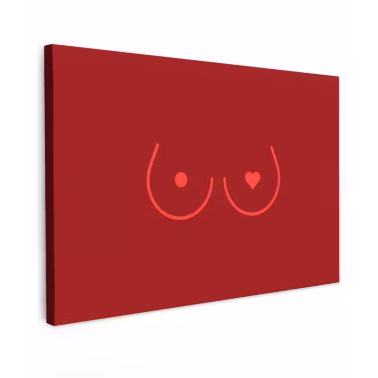 Minimalistisch - Lijnillustratie - Rood canvas 2cm klein -z3d