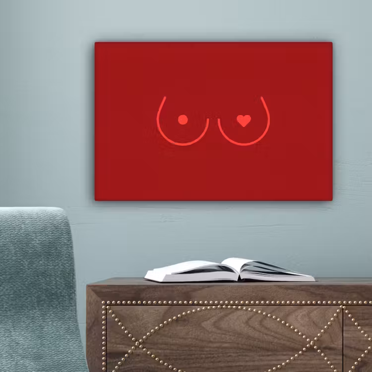 Minimalistisch - Lijnillustratie - Rood canvas 2cm klein -sfeer4