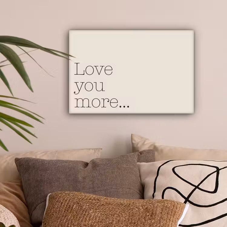 Minimalistisch - Love - Beige canvas 2cm klein -sfeer1