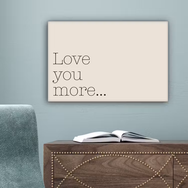 Minimalistisch - Love - Beige canvas 2cm klein -sfeer4