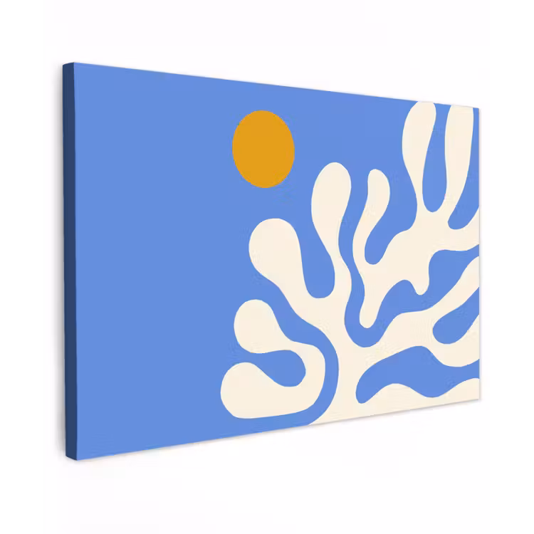 Minimalistisch - Organisch patroon - Blauw canvas 2cm klein -z3d