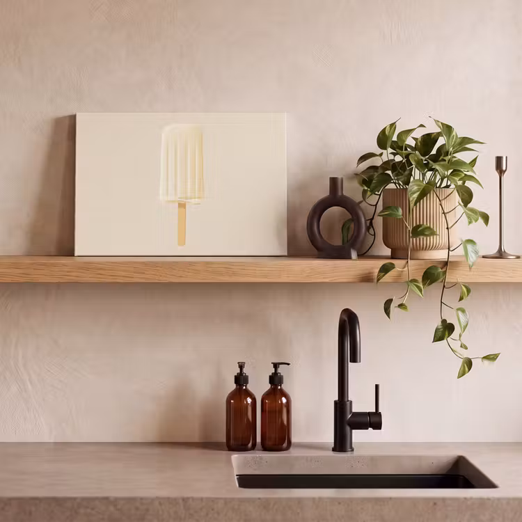 Minimalistisch - Waterijsje - Stokje - Beige canvas 2cm klein -sfeer3