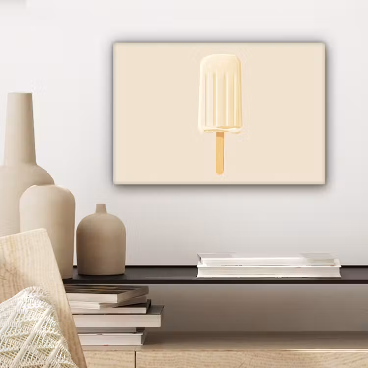 Minimalistisch - Waterijsje - Stokje - Beige canvas 2cm klein -sfeer6