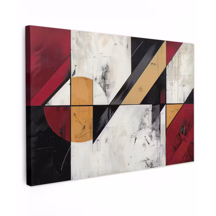 Modern - Abstract - Geometrisch - Rood - Industrieel canvas 2cm klein -z3d