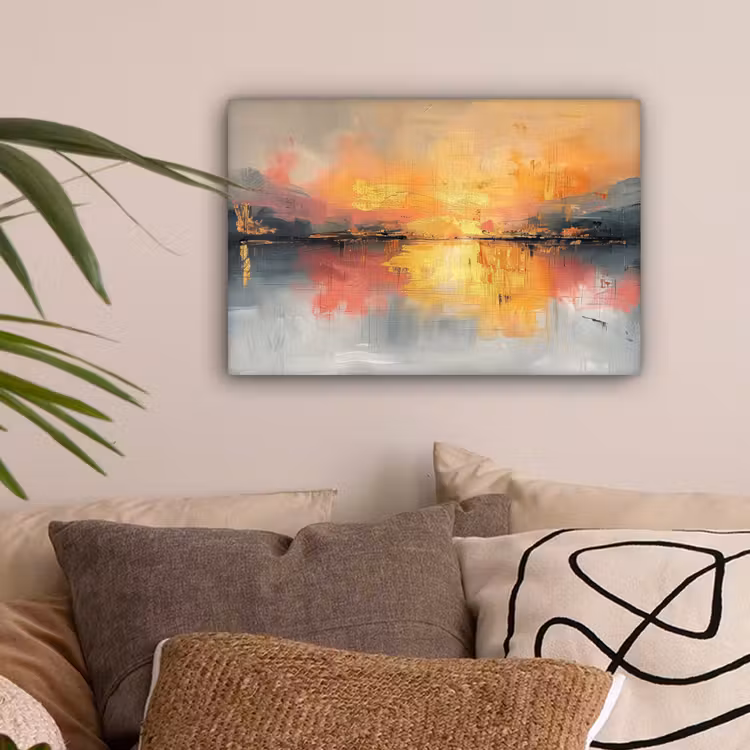 Modern - Abstract - Goud - Roze canvas 2cm klein -sfeer1