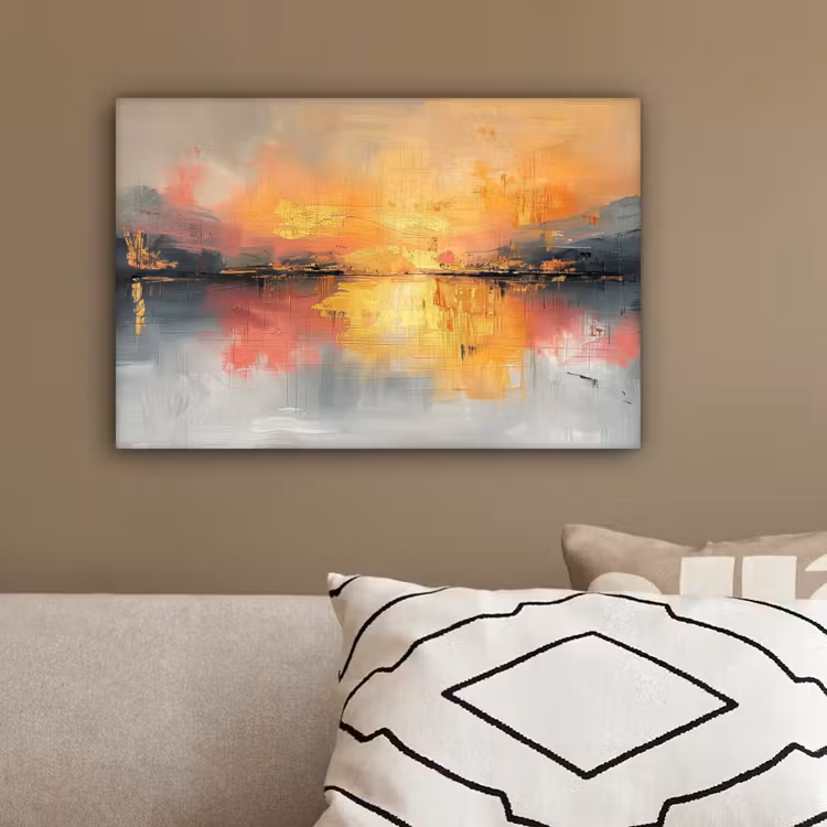 Modern - Abstract - Goud - Roze canvas 2cm klein -sfeer3