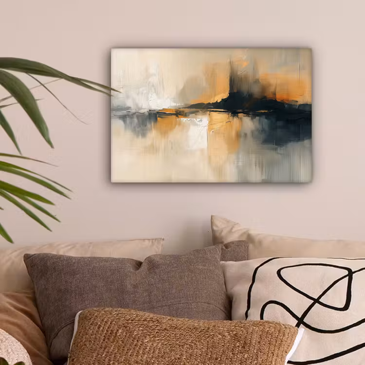 Moderne kunst - Abstract - Zwart canvas 2cm klein -sfeer1