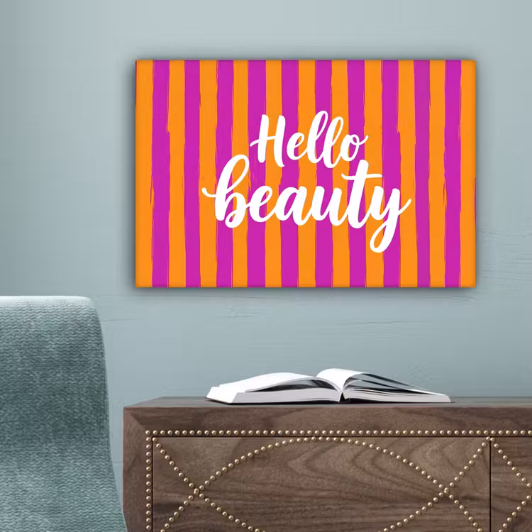 Modern - Hello - Oranje canvas 2cm klein -sfeer4