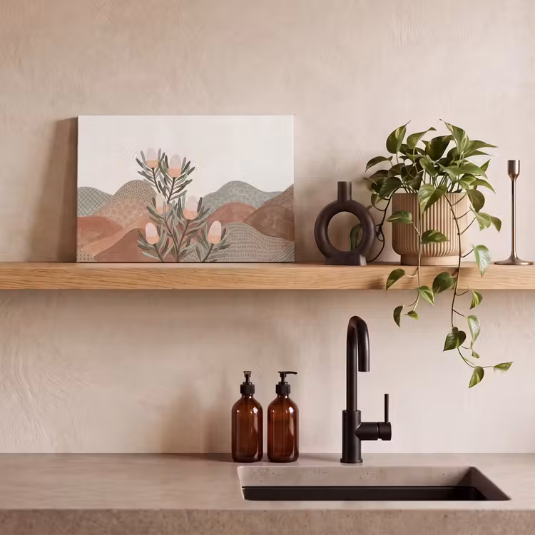 Modern - Heuvels - Terracotta canvas 2cm klein -sfeer3