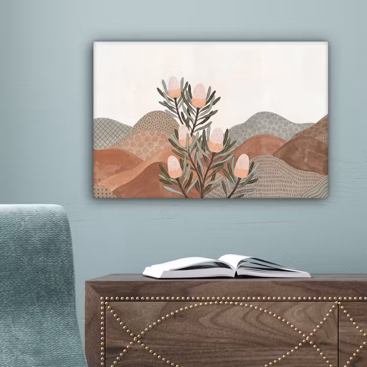 Modern - Heuvels - Terracotta canvas 2cm klein -sfeer4
