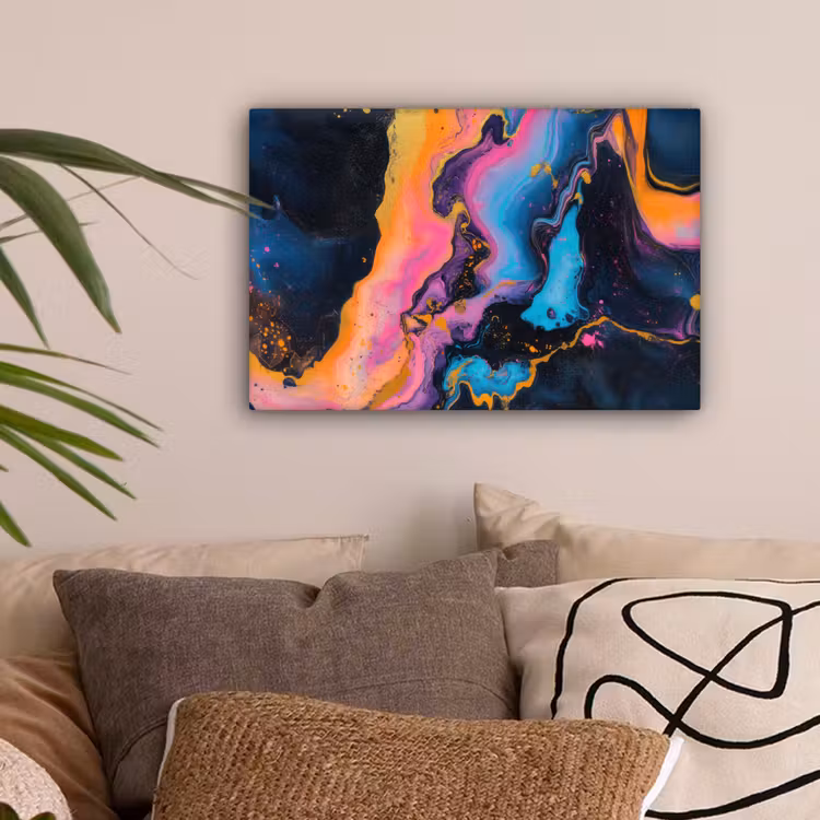 Modern - Marmer - Oranje canvas 2cm klein -sfeer1