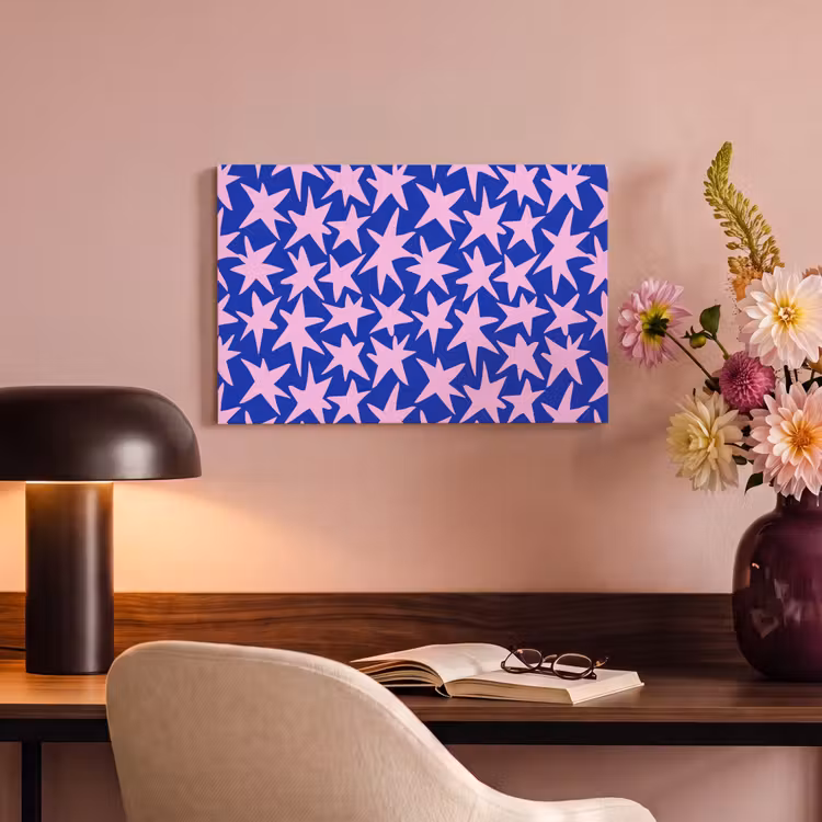 Modern - Sterren - Blauw canvas 2cm klein 34 -sfeer4
