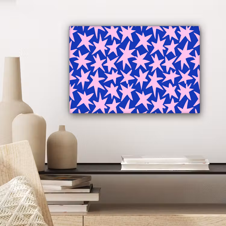 Modern - Sterren - Blauw canvas 2cm klein 34 -sfeer6