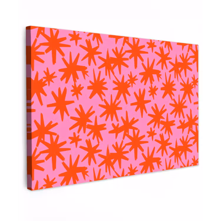 Modern - Sterren - Roze canvas 2cm klein 34 -z3d