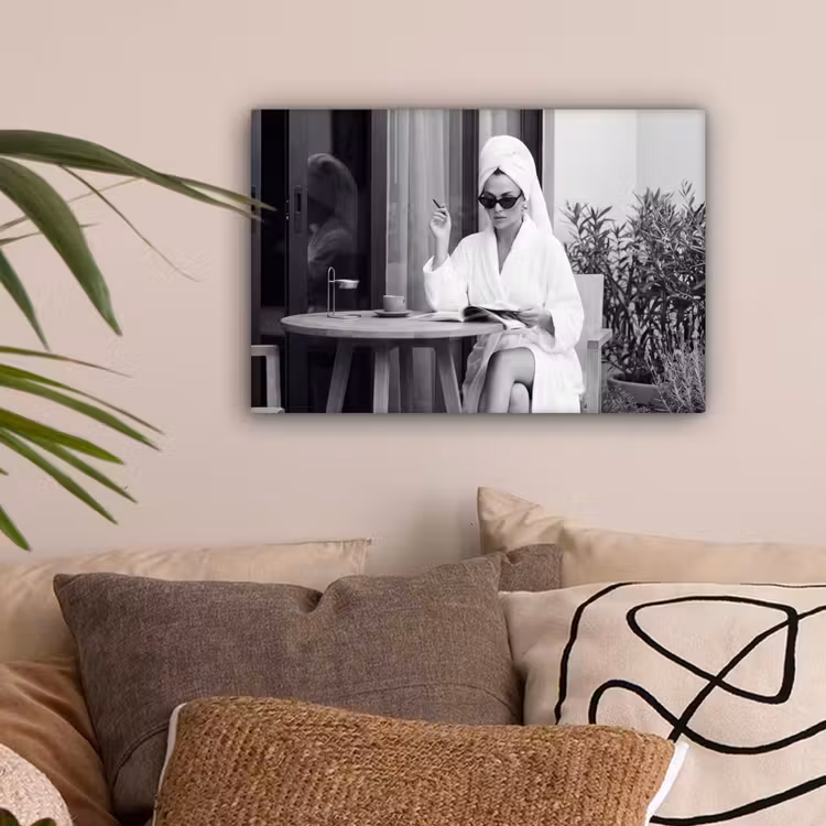 Modern - Vrouw - Zwart - Wit canvas 2cm klein -sfeer1
