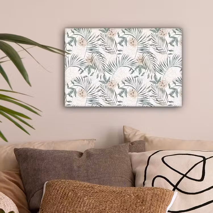 Monstera - Palmblad - Jungle - Tropisch canvas 2cm klein -sfeer1