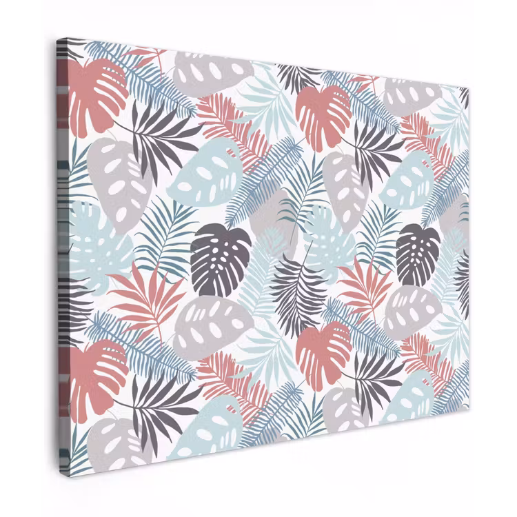 Monstera - Pastel - Bladeren - Tropical canvas 2cm klein -z3d