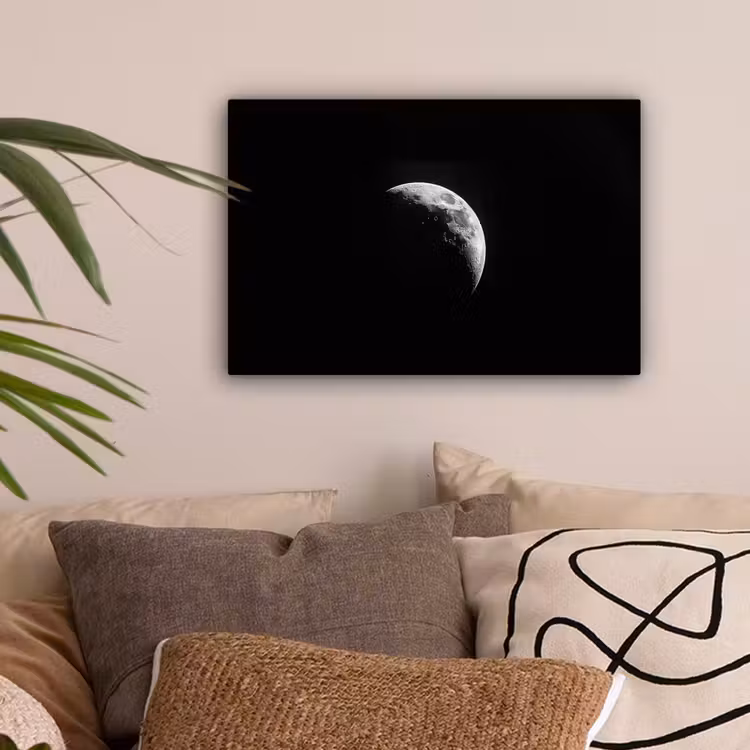 Maan - Hemel - Zwart - Schaduw canvas 2cm klein -sfeer1