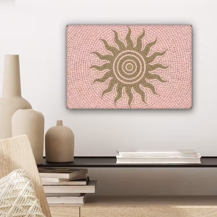 Mozaïek - Zon - Patroon - Klassiek - Roze canvas 2cm klein -sfeer6