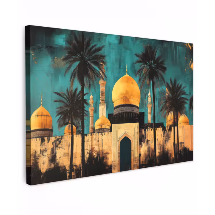 Moskee - Goud - Arabisch - Islamitische canvas 2cm klein -z3d