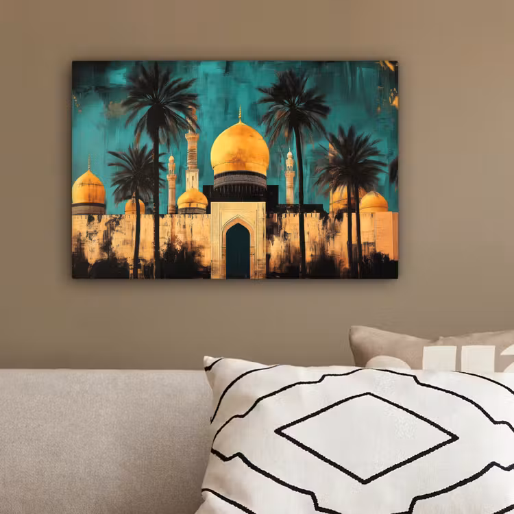 Moskee - Goud - Arabisch - Islamitische canvas 2cm klein -sfeer3