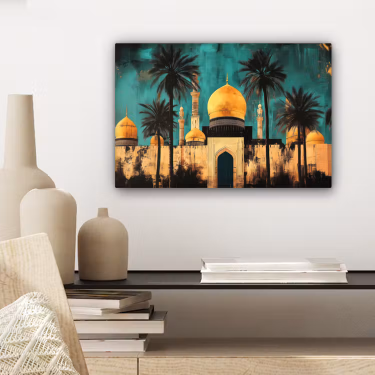 Moskee - Goud - Arabisch - Islamitische canvas 2cm klein -sfeer6