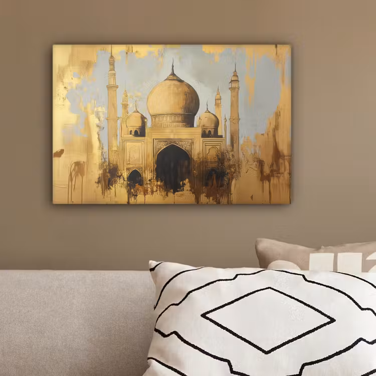 Moskee - Goud - Arabisch - Ramadan - Islamitische canvas 2cm klein -sfeer3