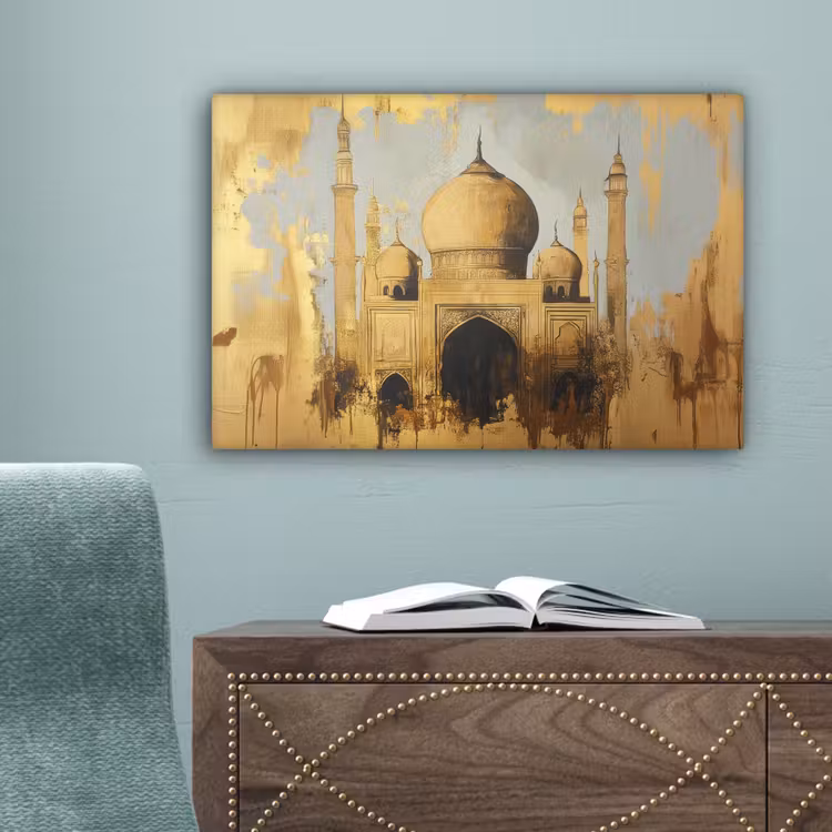 Moskee - Goud - Arabisch - Ramadan - Islamitische canvas 2cm klein -sfeer4