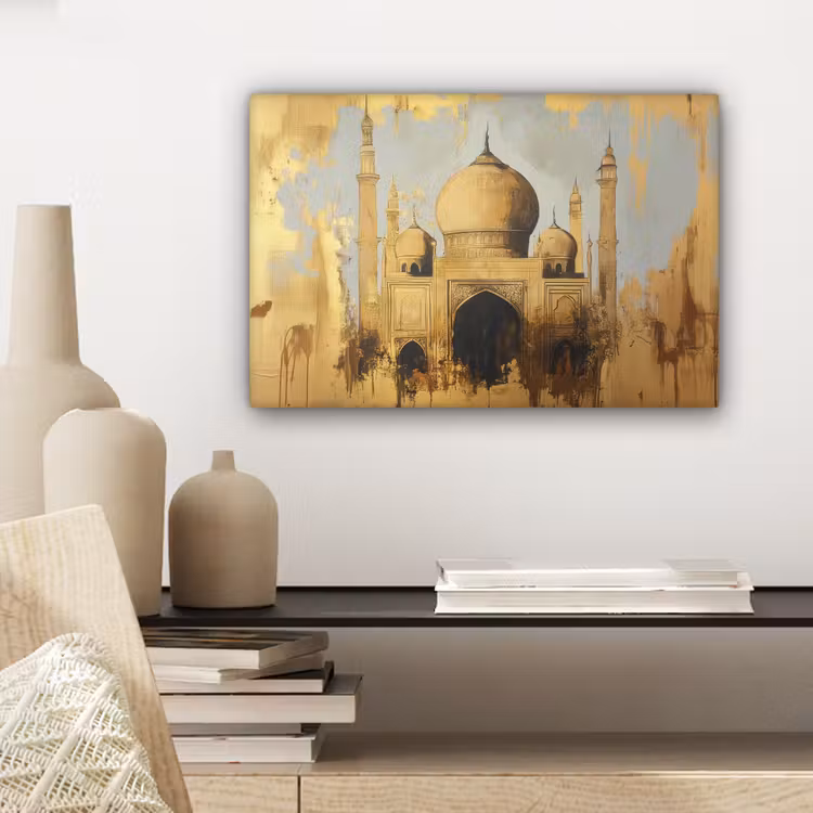 Moskee - Goud - Arabisch - Ramadan - Islamitische canvas 2cm klein -sfeer6