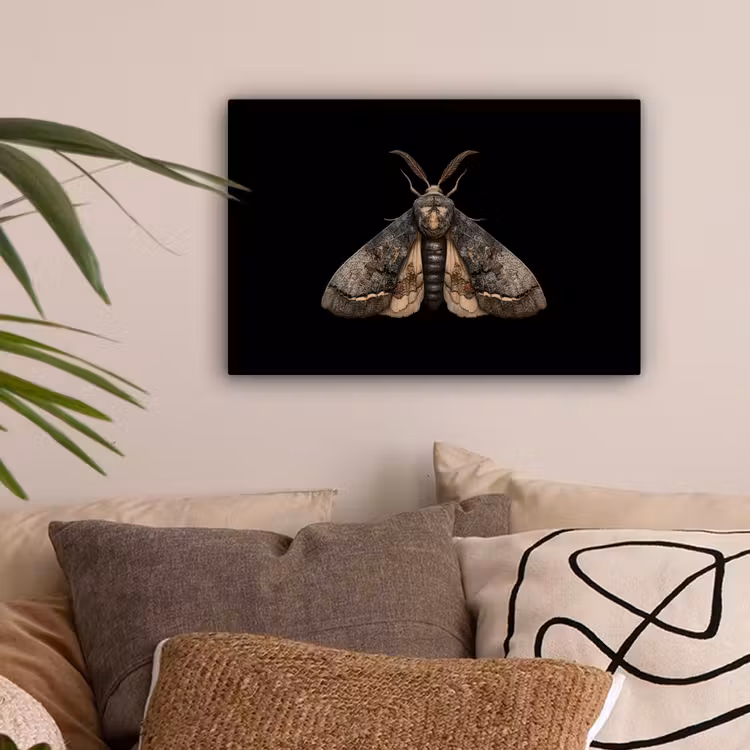 Mot - Bladachtig - Grijs canvas 2cm klein -sfeer1