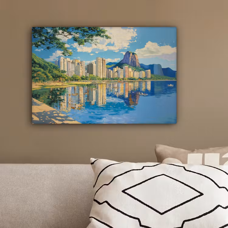 Berg - Skyline - Strand - Water canvas 2cm klein -sfeer3
