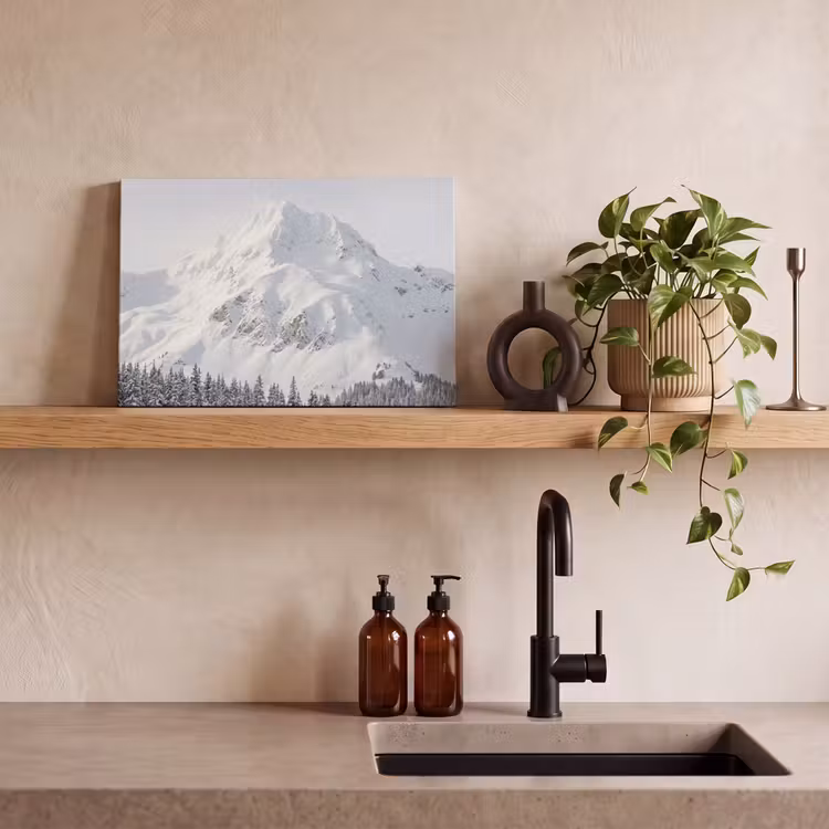 Berg - Sneeuw - Winter - Natuur - Wit canvas 2cm klein -sfeer3