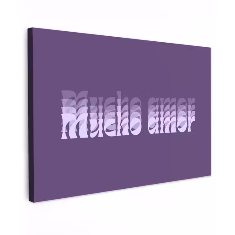 Mucho amor - Paars - Grafisch canvas 2cm klein -z3d