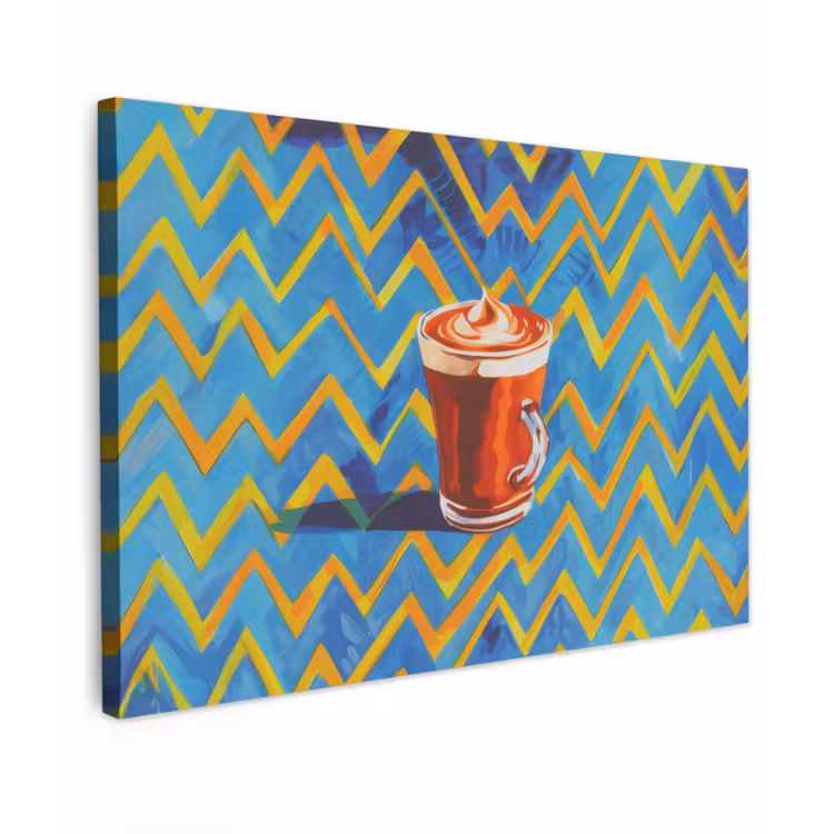 Mok - Koffie - Zigzag - Slagroom canvas 2cm klein -z3d