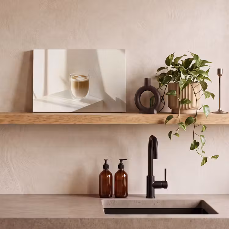 Mok - Latte - Minimalistisch - Schaduw canvas 2cm klein -sfeer3