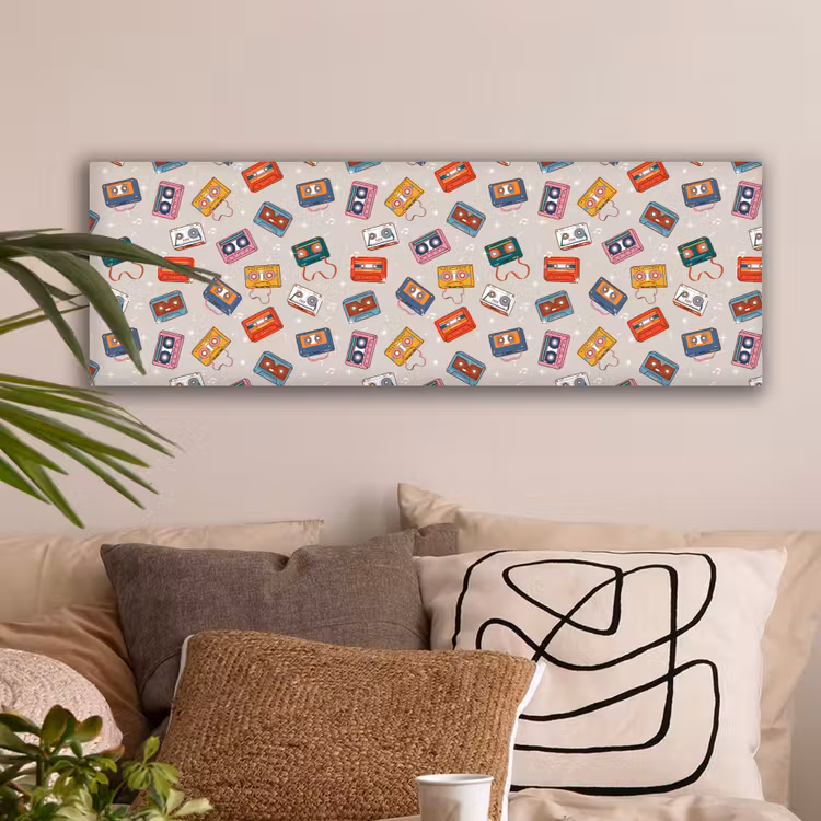 Muziek - Cassette - Patroon canvas 2cm klein 828 -sfeer1