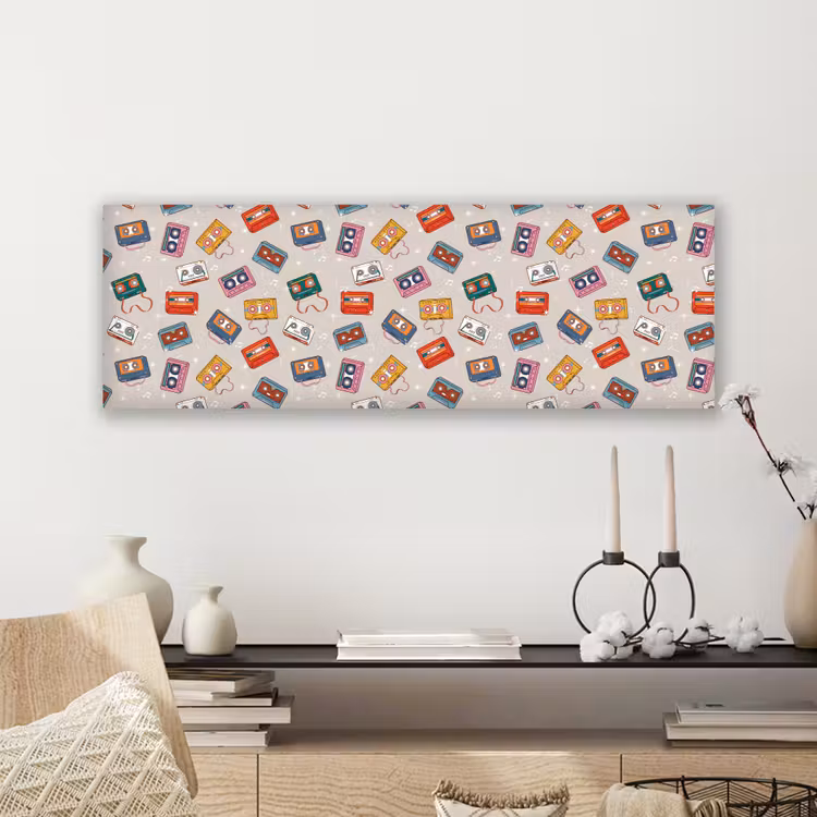 Muziek - Cassette - Patroon canvas 2cm klein 828 -sfeer6