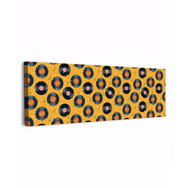 Muziek - Patroon - Geel canvas 2cm klein 828 -z3d