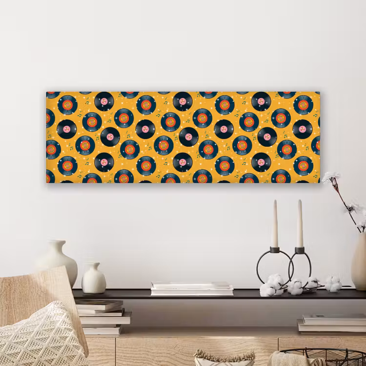 Muziek - Patroon - Geel canvas 2cm klein 828 -sfeer6