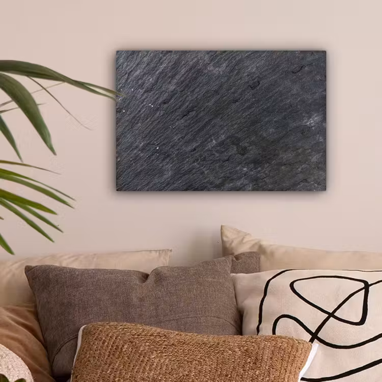 Natuursteen - Industrieel - Leisteen - Structuur - Grijs canvas 2cm klein -sfeer1