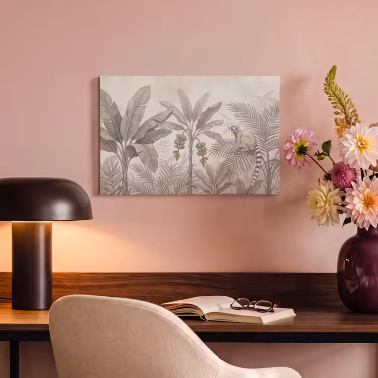 Natuur - Jungle - Ringstaartmaki - Bruin canvas 2cm klein -sfeer4