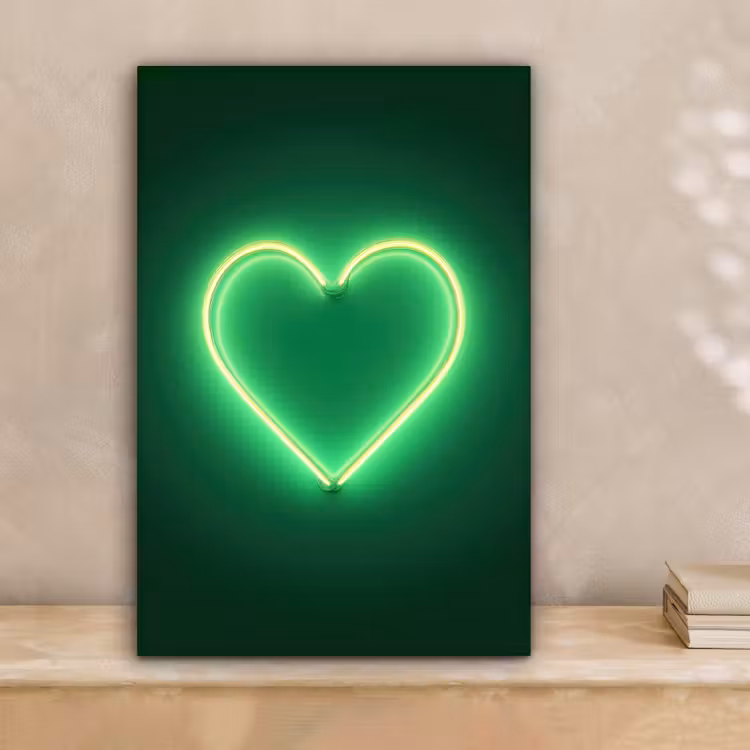 Neon - Groen - Licht canvas 2cm klein -sfeer1