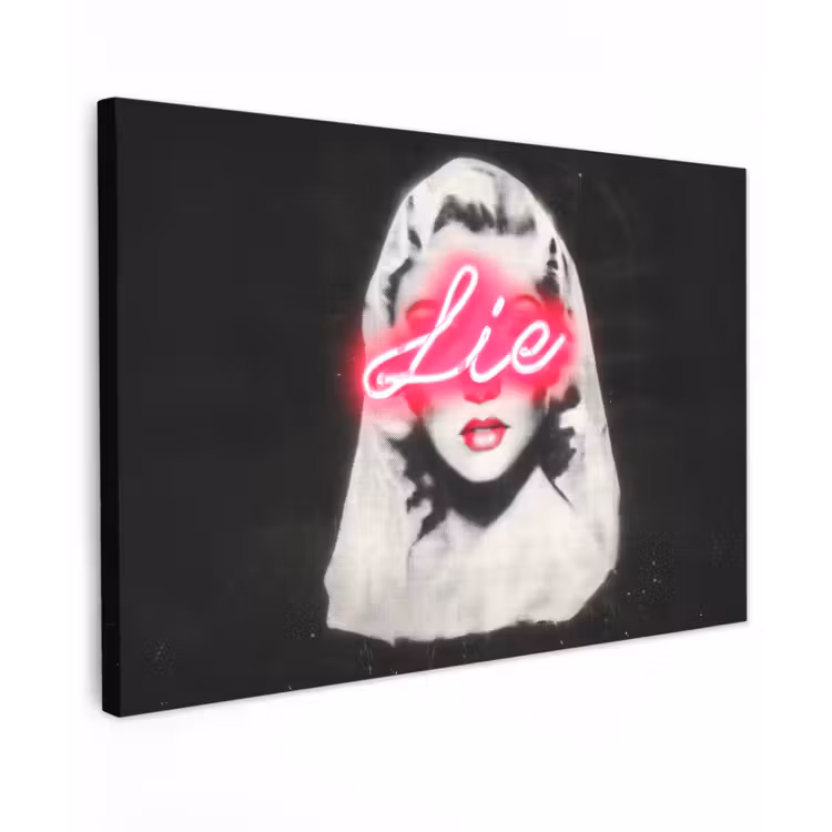 Neon - Letters - Vintage - Vrouw canvas 2cm klein -z3d