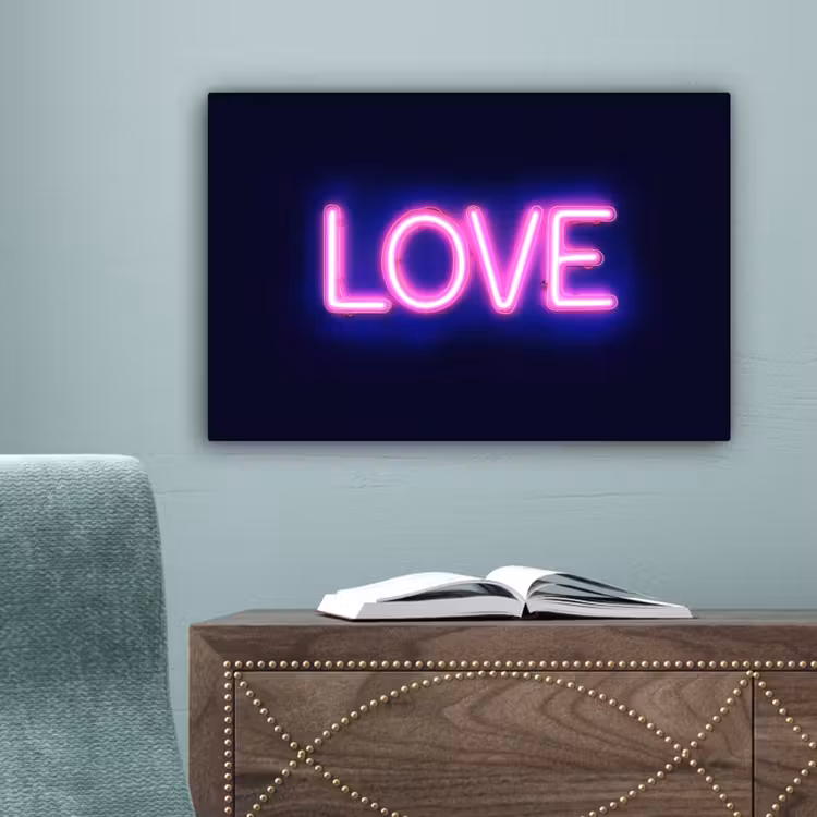 Neon - Love - Valentijn canvas 2cm klein -sfeer4