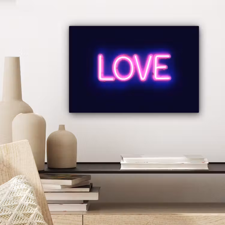 Neon - Love - Valentijn canvas 2cm klein -sfeer6