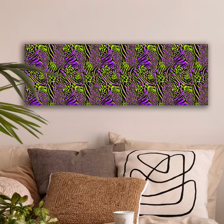 Neon - Paars - Dieren - Patroon canvas 2cm klein 828 -sfeer1
